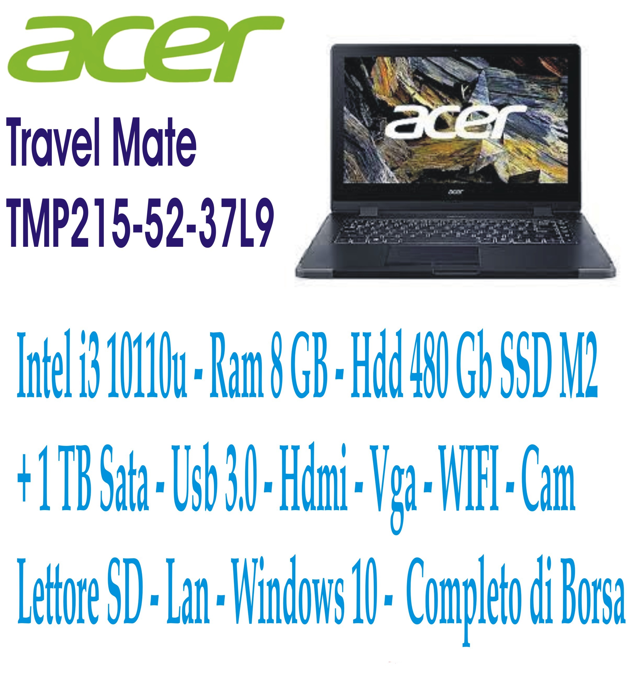 Acer TravelMate P215-M2 con disco da 1 TB ricondizionato